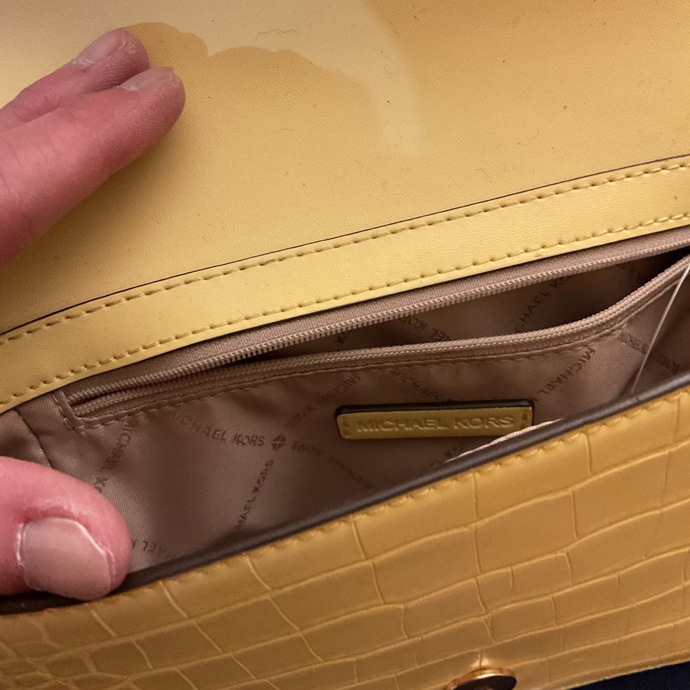 Michael Kors Yellow Croc-Embossed Crossbody - Picture 5 of 5